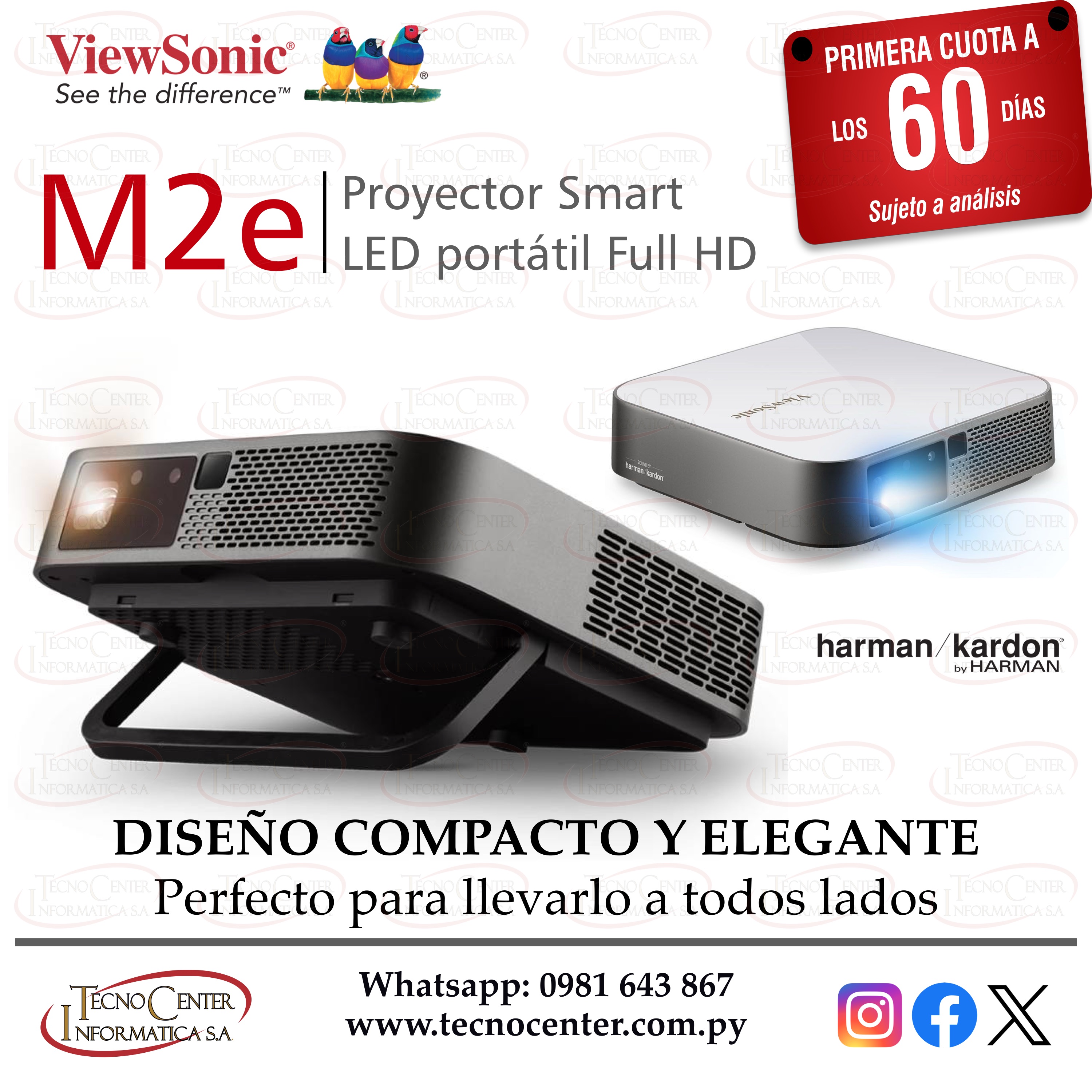 Proyector Smart LED Portátil ViewSonic M2e Full H